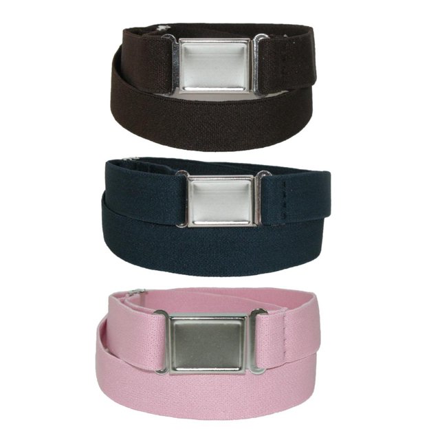 CTM® Kids' Elastic Stretch Belt with Magnetic Buckle (Pack of 3 Colors)