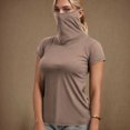 thumbnail image 2 of BiZtdJrK Chandails de Bain de Protection Solaire pour Femmes Été Plage Maillot Dermoprotecteur Chandail Séchage Rapide Manches Courtes Plein Air Randonnée Hauts Café L Économies du Printemps, 2 of 8