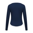 thumbnail image 4 of Timegard Hauts de Sortie pour Femmes Col Ras du Cou Manches Longues Couleur Unie Ajusté Confortable Hauts Courts Décontractés Mode, 4 of 5