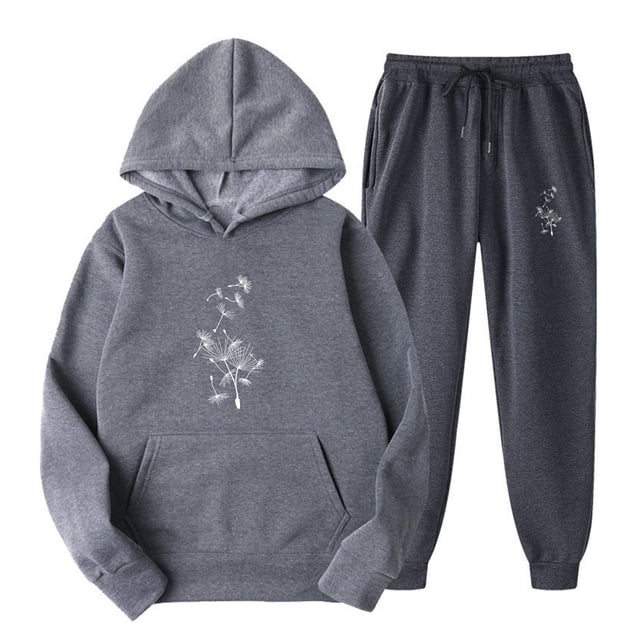Aboser Womens 2 Piece Sweatsuit Set Casual Graphic Hoodie with Jogger Pants Workout Sets Comfy Solid Color Tracksuit Work Sweat Suits