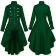 thumbnail image 1 of MeetoTime Manteau de Queue Gothique pour Femmes Fermeture Éclair avant Long Trench Cosplay Renaissance Médiévale, 1 of 2