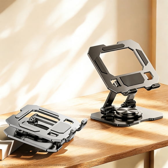 XiYing Rotating Tablet Stand Desktop Foldable Aluminum Alloy Phone Holder for Ipad & Smartphones 360 Degree Adjustable Portable Tablet Mount for Desk Home Office Live Streaming Video Calling