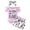 Purple, variant on WUANDIXFA Baby Girl Summer Ruffle Outfit Baby Girl Summer Clothes I’m New Here Newborn Going Home Outfit Ruffle Ribbed Romper Tops Floral Shorts Set + Headband 0-3 Months,Purple