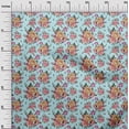 thumbnail image 3 of oneOone Viscose Jersey Light Blue Fabric Florals Sewing Craft Projects Fabric Prints By Yard 60 Inch Wide, 3 of 4