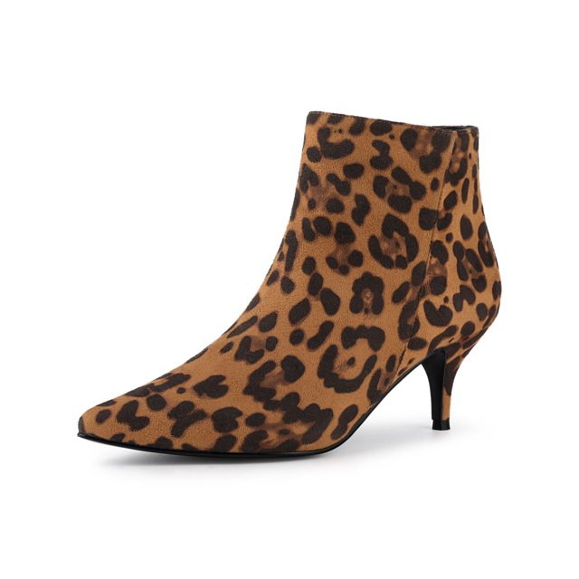 Unique Bargains Women's Pointed Toe Zip Stiletto Ankle Boots