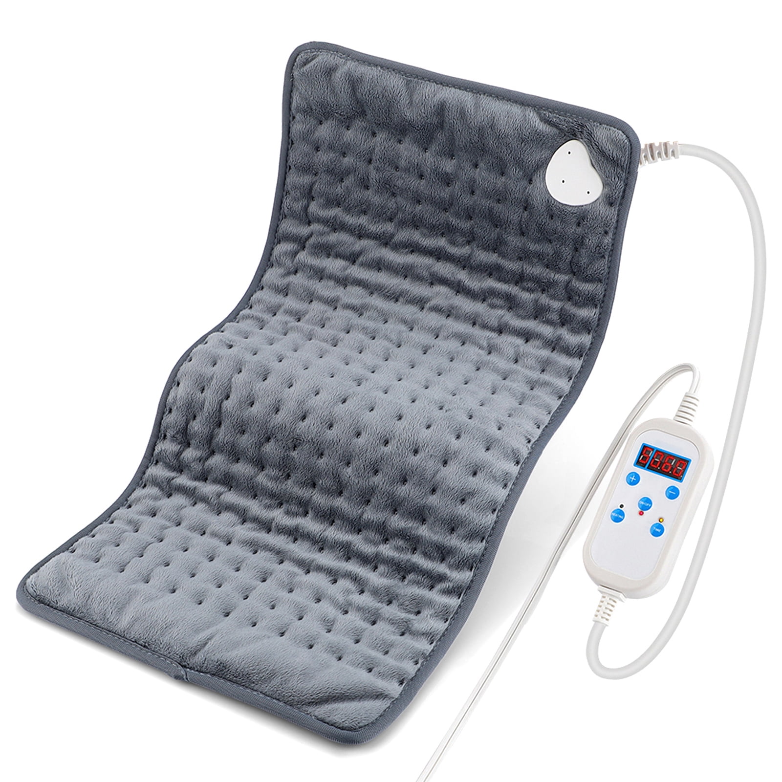 Grey Cloth Heating Pad for Neck & Shoulder - US Plug 110V, 9 Temperature Settings, 4 Auto-Off Timers, Machine Washable, Infrared Heat Therapy, 23.6x11.9in Size, Lightweight 6.2oz Wrap Shawl