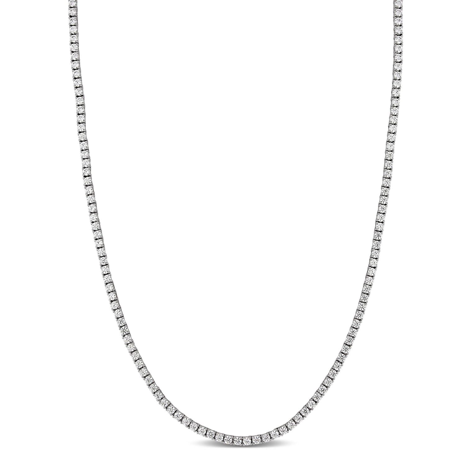 Collier Tennis Miabella avec 32-1/3 CT PBT de zircone cubique en argent sterling, 34po