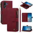 thumbnail image 1 of Samsung Galaxy M56 Wallet Cover with Zipper Pocket, Red, 1 of 6
