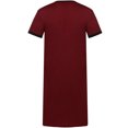 thumbnail image 2 of Men V-neck Long Sleeping Shirt, Solid Color Short Sleeve Split Hem Sleepwear, 2 of 7