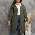thumbnail image 2 of CEHVOM Women's Fashion Solid Color Plus-Size Loose MIDI Style Double Pockets Sweater Tops Clearance, 2 of 4