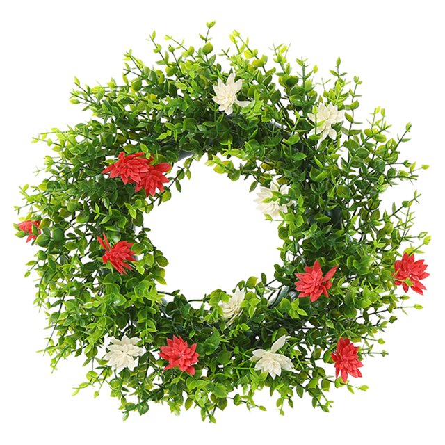Aurlik Couronne de Printemps sur la Porte d'Entrée Extérieure, Cadeaux de Déco pour la Maison, Couronne de Porte d'Entrée Toutes Saisons Résistante aux Intempéries – Déco de Bienvenue Florale de Printemps et d'Été pour Maison Rurale Intérieur/extérieur Utilisation Toute l'Année