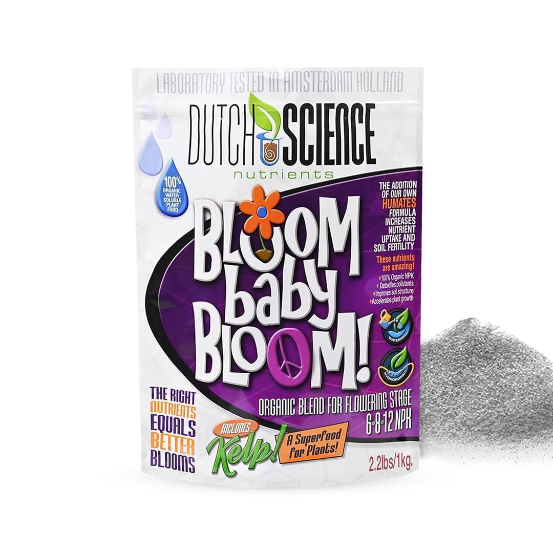 Dutch Science Nutrients Organic Fertilizer &#2013265922?? Bloom Baby Bloom Large 1 Kg Size - Booster Fertilizer & Nutrition with 6-8-12 NPK | Organic Bud Booster for Str