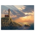 thumbnail image 2 of Designart Lighthouse On A Rocky Coastal Cliff At Sunset Canvas Wall Art, 2 of 4