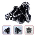 thumbnail image 4 of MasteelfCA Snake Ring Black Gem Ring Titanium Steel Ring Personalized Ring Men Ring Jewelry, 4 of 7