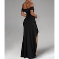 thumbnail image 4 of Off the Shoulder Wedding Guest Dress Bodycon High Split Formal Dress Cocktail Party Prom Long Dresses, 4 of 9