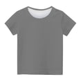 thumbnail image 5 of T-Shirts for Girls Crew Neck Solid Short Sleeve Summer Tops Kids Basic Tees 3-14 Years, 5 of 5