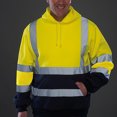 thumbnail image 2 of VEKDONE Safety Reflective Tops for Men High Visibility Work Reflective Construction Hooded Sweatshirts Waterproof Drawstring Hoodie with Pocket Yellow XL, 2 of 5