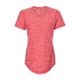thumbnail image 2 of Women`s Mèlange Tech V-Neck T-Shirt, L, Collegiate Red Melange, 2 of 3