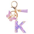 thumbnail image 2 of TopLLC Tools&Home Improvement Initial Letter Keychains For Women Tassel Purple Cute Car Keychain For Wallet Backpack Bag A chopper, 2 of 4