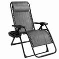 thumbnail image 1 of Costway Chaise Longue Surdimensionnée pour Patio, Fauteuil Inclinable Pliant Robuste, Gris, 1 of 8