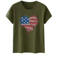 thumbnail image 2 of Birdeem T-Shirt pour Femmes d'Été Décontracté Ample Imprimé Fête de l'Indépendance à Col Rond à Manches Courtes, 2 of 3