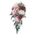 thumbnail image 2 of ziyahi Elegant Wedding Bouquets for Bride Waterfall Shape Handmade Decor Pink, 2 of 9