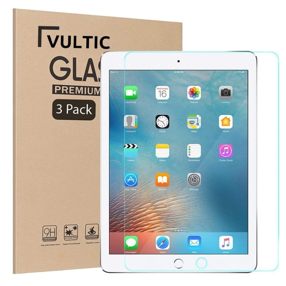 Vultic iPad 9.7 2018/2017 Protecteur d'Écran Film en Verre Trempé Couverture pour Apple iPad 9.7 Pouces 2018 2017 [Lot de 3]