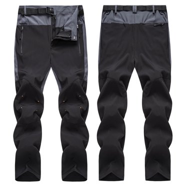 Virmaxy Sweatpants For Men Stretch Breathable Cargo Pants Outdoor Sports Mountaineering Climbing Youth Football Pants Black-C L