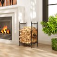 thumbnail image 2 of Outsunny Firewood Rack Outdoor, 19" Heavy Duty Metal Fireplace Log Holder, 2 of 10