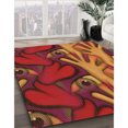 thumbnail image 3 of Ahgly Company Tapis d'Intérieur Lavable à la Machine, Carré, Transitionnel, Orange, Tapis de Zone, 4 Pieds Carré, 3 of 7