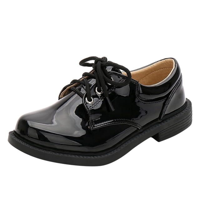 Boys Shoes Boots Thick Bottom Student Dress Shoes Performance Shoes Solid Color Comfortable,Color:Black,16.5-17 Years