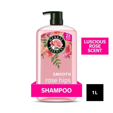 Shampooing lissant Herbal Essences, nettoie et revitalise pour un look lisse et brillant, vitamine E et extrait de jojoba, parfum floral, Églantine, 1 L