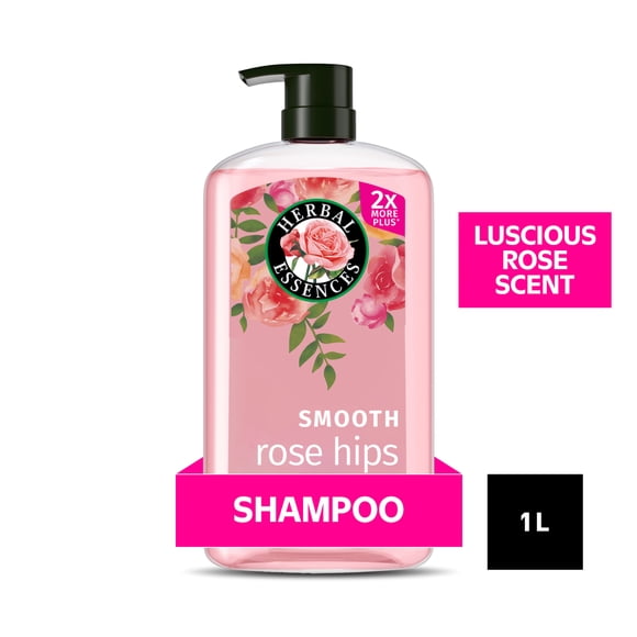 Shampooing Lissant Herbal Essences, Nettoie et Revitalise Pour Un Look Lisse et Brillant, Vitamine E et Extrait De Jojoba, Parfum Floral, Églantine, 1 L