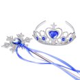 thumbnail image 3 of Girl's Tiara Rhinestone Decor Dress up Tiara Princess Crown with Princess Wand, 3 of 9