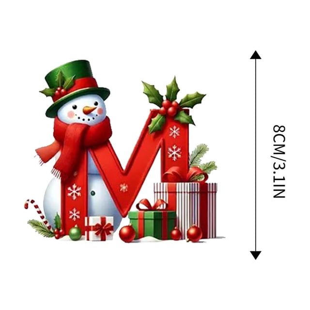 Bdday 26 Letters Christmas Tree Decoration Pendant Christmas Tree Ornaments Personalized DIY Christmas Ornaments Christmas Decoration Xmas Tree Hanging Decor Feature