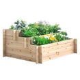 thumbnail image 1 of Outsunny 3-Tier Wood Raised Garden Bed, Natural, 1 of 10
