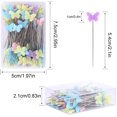 thumbnail image 2 of 200 pcs 2.09 Inch Sewing Pins Flat Head Straight Pins Butterfly Head Sewing Pins Straight Quilting Pins for Sewing DIY Projects Dressmaker Jewelry Decoration, 2 of 7