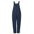 thumbnail image 4 of Yuyuzo Jumpsuits for Women Plus Size Cotton Linen Rompers Sleeveless Baggy Overalls with Pockets, 4 of 7