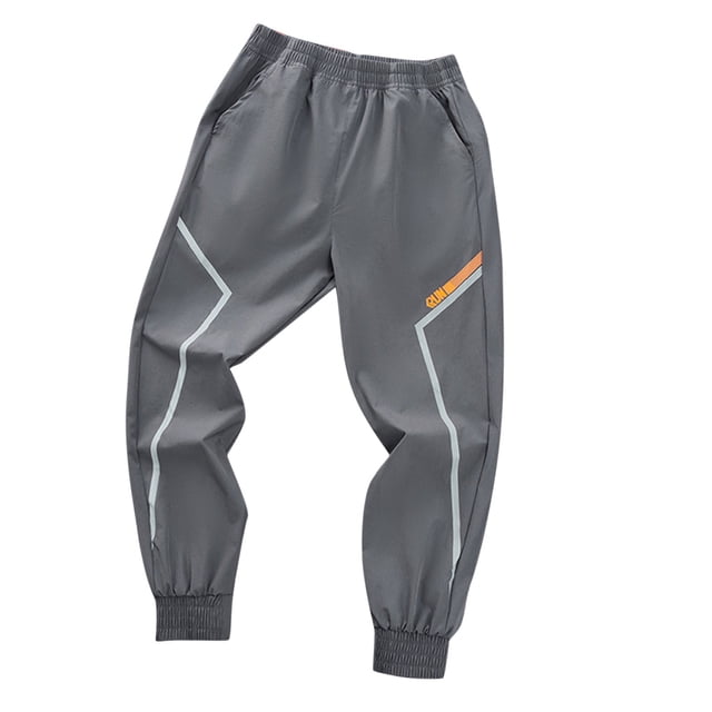 Pantalon à Séchage Rapide pour Garçons Jeunes de Printemps 7-16 Ans Style Mince Pantalon de Sport de Randonnée en Plein Air Gris Foncé