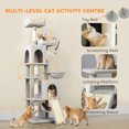 thumbnail image 4 of PawHut 70" Cat Tree, Multi-Level Cat Tower with 2 Condos, Light Grey, 4 of 10