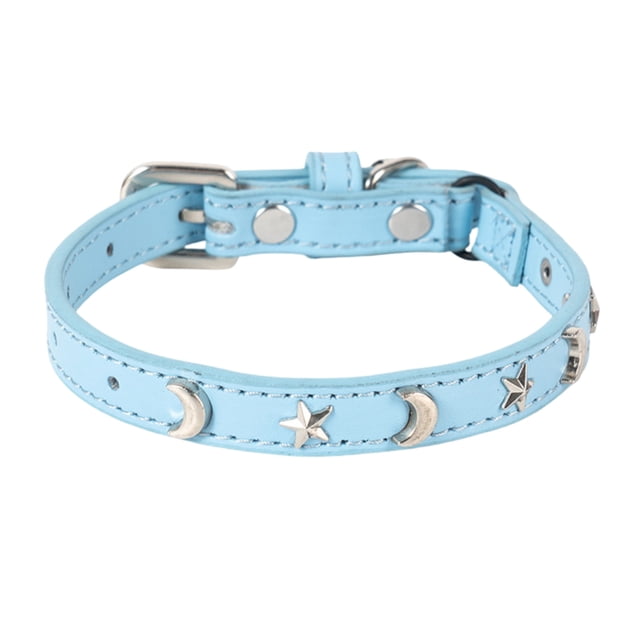 Stylish Star and Moon Pattern Adjustable Breakaway Cat Collar with Elastic Band for Indoor Outdoor Use