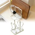 thumbnail image 3 of TIELUTT Kitchen Lid Storage Rack with Tray Lovers Wooden Dish Drying Rack Kitchen Rack Portable Stainless Steel Rolling Rack for Kitchen Stainless Steel Draining Rack Dish Soap Holder Kitchen, 3 of 8