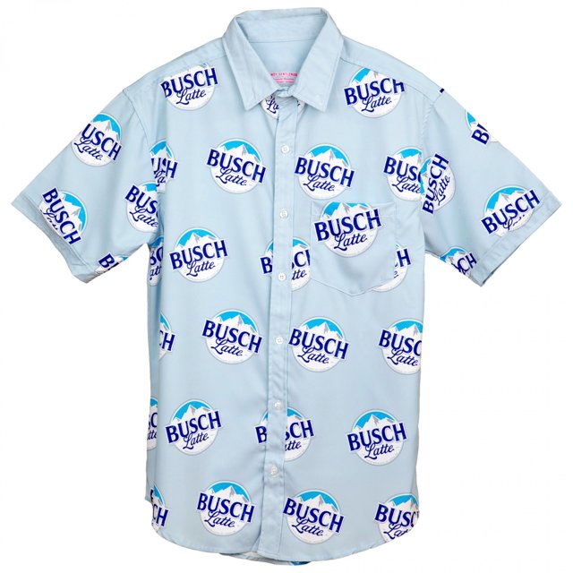 Busch Latte All Over Print Button Down Hawaiian Shirt-Small