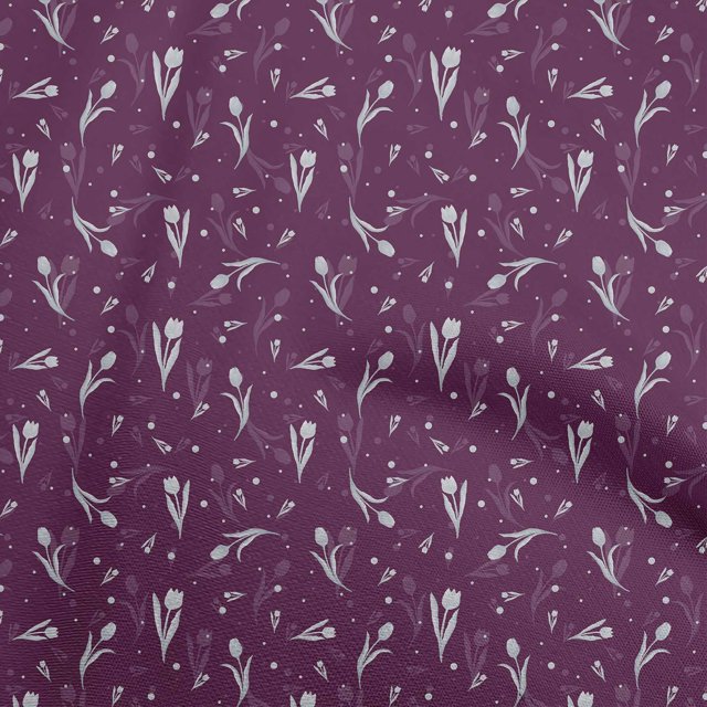 oneOone Polyester Lycra Wine Fabric Florals Sewing Craft Projects Fabric Prints By Yard 56 Inch Wide
