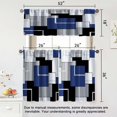 thumbnail image 4 of Navy Blue Kitchen Curtains Tiers and Valances Set 3 Piece for Windows Geometric Modern Art Kitchen Window Curtains Set,Grey and Black Valances for Living Room(36" Tiers Set), 4 of 5