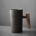 thumbnail image 2 of Ceramic Coffee Mug,Earth Mugs Hand Made Ceramic Coffee Mug Retro Stoneware with Wooden Handle 201-300Ml Capacity Family and Ideal for Office and Home,The Office Mug,Unique Coffee Mugs, 2 of 2
