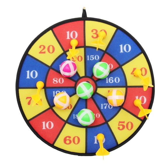 CIMAXIC 1 Set of Flocking Dart Board with 4pcs Darts Leisure Game Dartboard Set Board Games Kids Adults Toy Gift for Office Home Outdoor (6Pcs Balls+6Pcs Dart Needle),11.81"X11.81"X0.39"