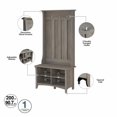 thumbnail image 4 of Bowery Hill Engineered Wood Hall Tree with Shoe Bench & Cabinet - Driftwood Gray, 4 of 7
