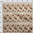 thumbnail image 2 of oneOone Popeline de Coton Brun Pâle Tissu Floral Tissu pour Robe Tissu Imprimé Tissu au Mètre 42 Pouces de Large-RPU, 2 of 4