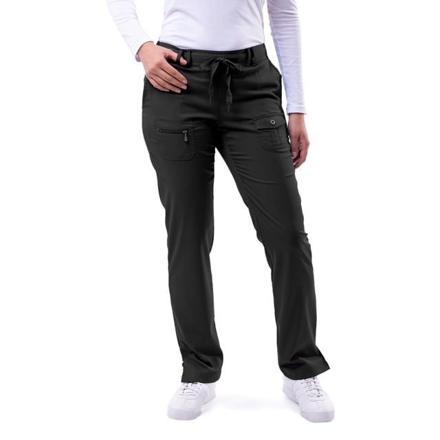 Adar Pro Sarraus pour Femmes - Pantalon de Sarrau Yoga à Jambe Étroite - P4100T - Étain - 3X